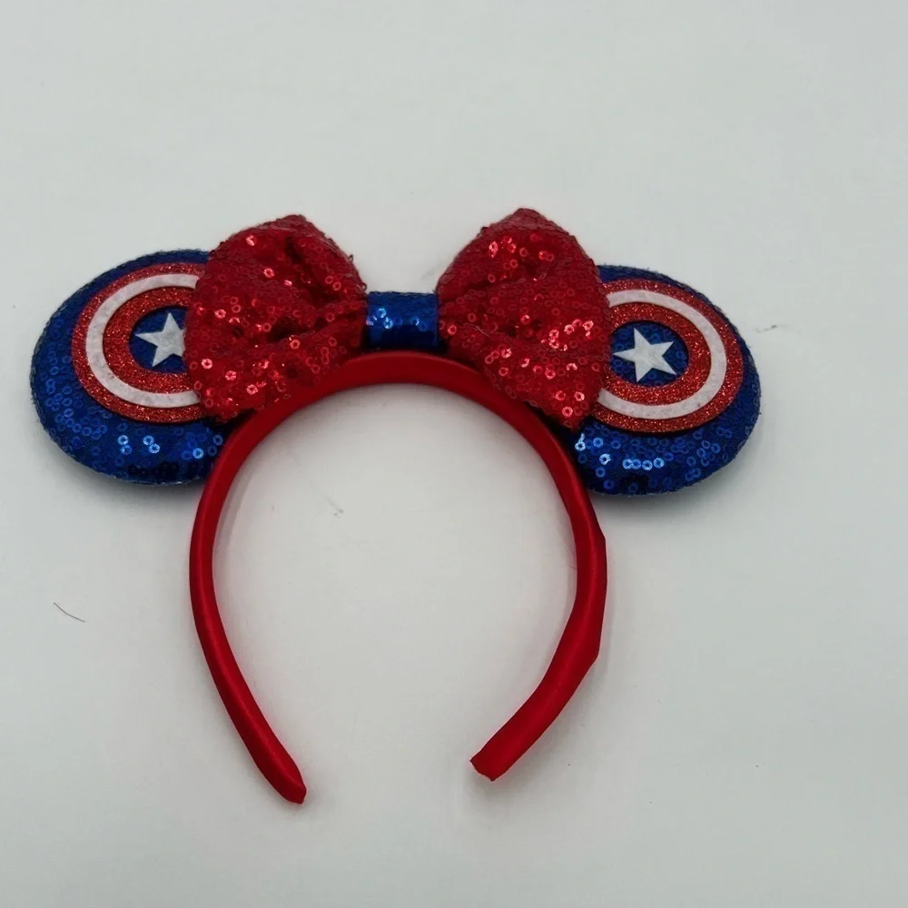 Captain America Minnie Ears Headband NEW